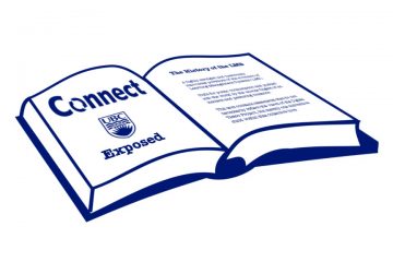 An open book with the Connect and UBC logo and a history of the LMS.